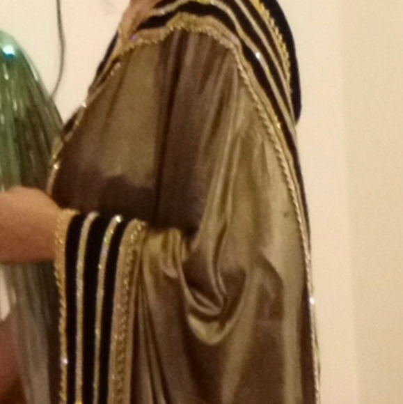 ❌SOLD ❌  Saree Golden Black Color. Designer Saree n Blouse  Reception Wedding - Picture 3 of 10